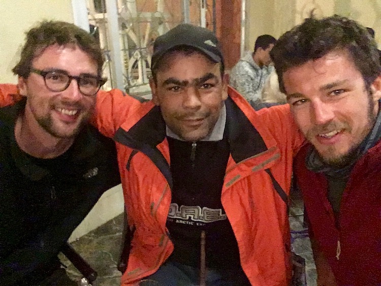 Dan, the seed man (with impressive eyebrows) and Nico, posing for a self at one of the bar tables.