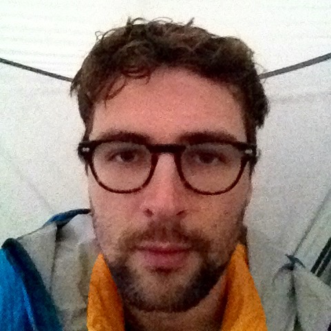 Selfy of Dan looking dirty and haggard in the tent (wild camping)